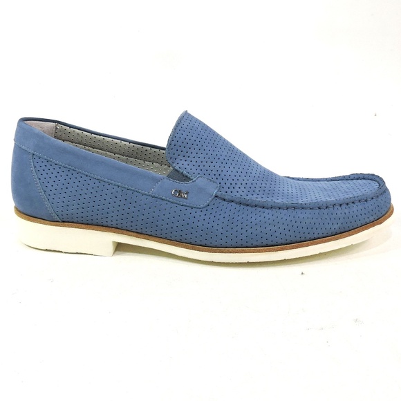 GOODMAN ?? MENS BLUE SOFT NUBUCK COMFORT SUMMER LOAFERS main image 5